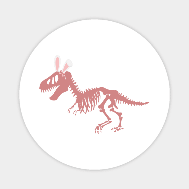 T Rex Fossil with bunny ears Magnet by Kristalclick 